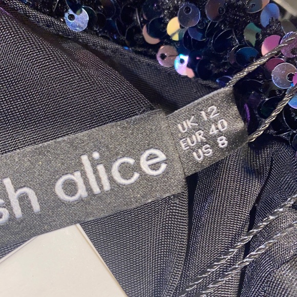 Lavish Alice One-shoulder Long Sleeve Sequin Cluster Velvet Cocktail Dress - Picture 7 of 7